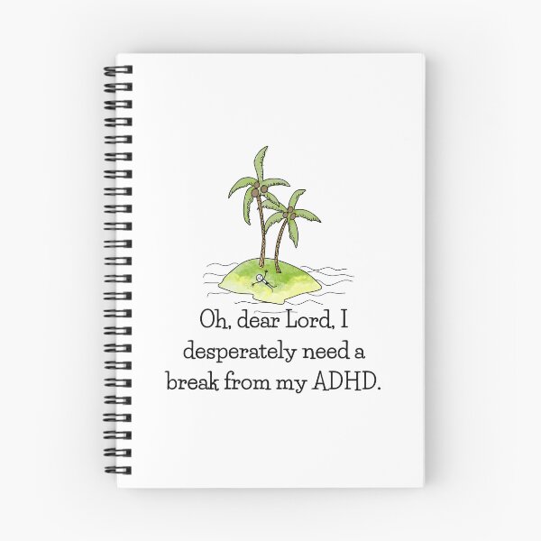 Item preview, The inscription "Oh, dear Lord, I desperately need a break from my ADHD." a guy on a tropical island, vacation. designed and sold by My-fake-places.