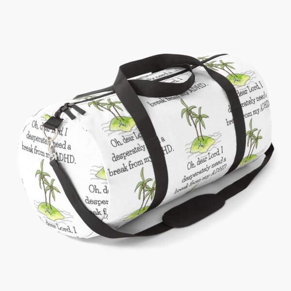 Item preview, The inscription "Oh, dear Lord, I desperately need a break from my ADHD." a guy on a tropical island, vacation. designed and sold by My-fake-places.