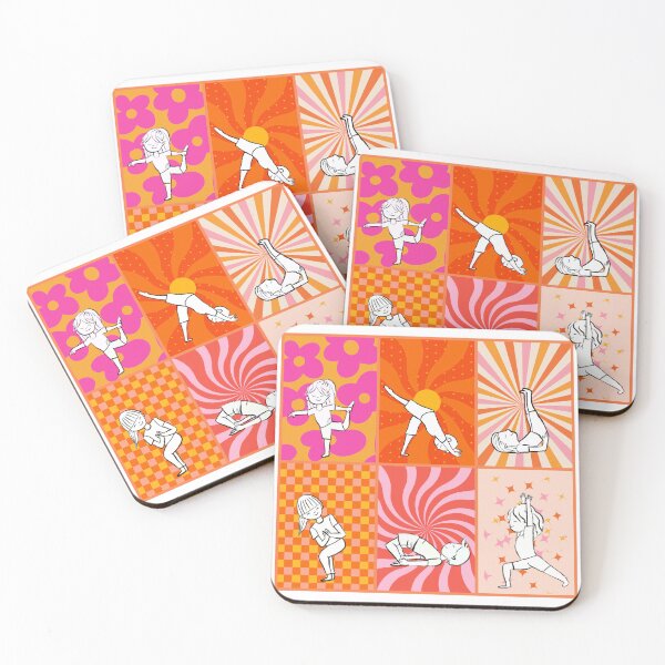 Item preview, Yoga poses with colors warm tone  designed and sold by Firstdot.