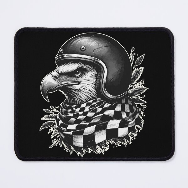 Item preview, Biker Eagle In Helmet Checkered Pattern designed and sold by TomFrontierArt.