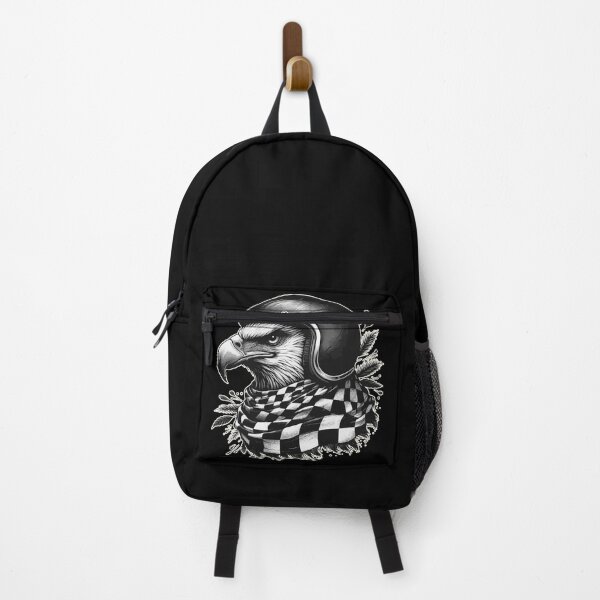 Item preview, Biker Eagle In Helmet Checkered Pattern designed and sold by TomFrontierArt.