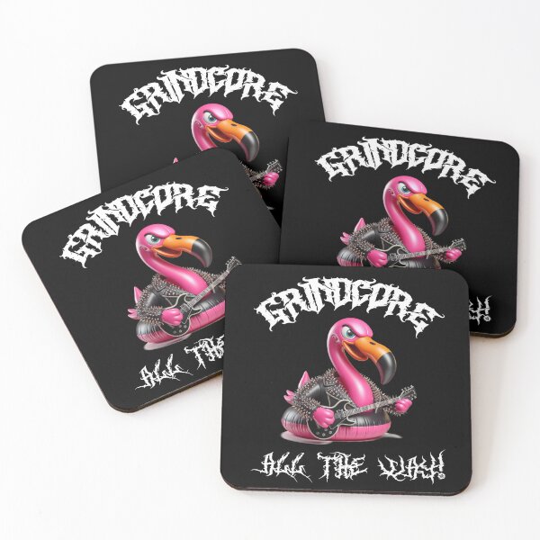 Artikelvorschau, Grindcore Flamingo All The Way Musik T-Shirt entworfen und verkauft von Grindcorer.