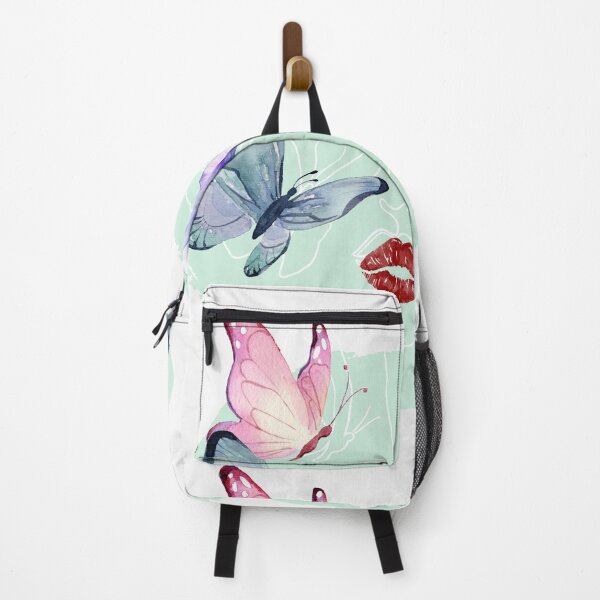 Item preview, Lineart of a Woman's Face with Butterflies & Lips | Green designed and sold by Graphlie.