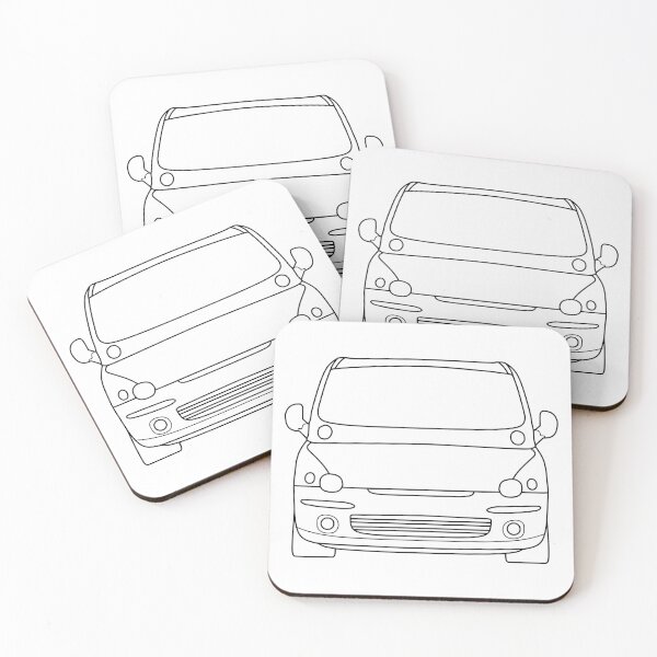 Item preview, Fiat Multipla 1998-2004 Black lined art designed and sold by EdimDesign.