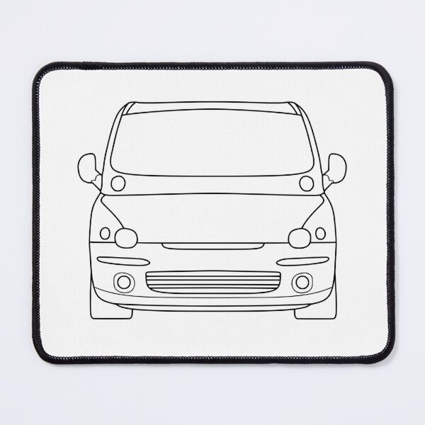 Item preview, Fiat Multipla 1998-2004 Black lined art designed and sold by EdimDesign.