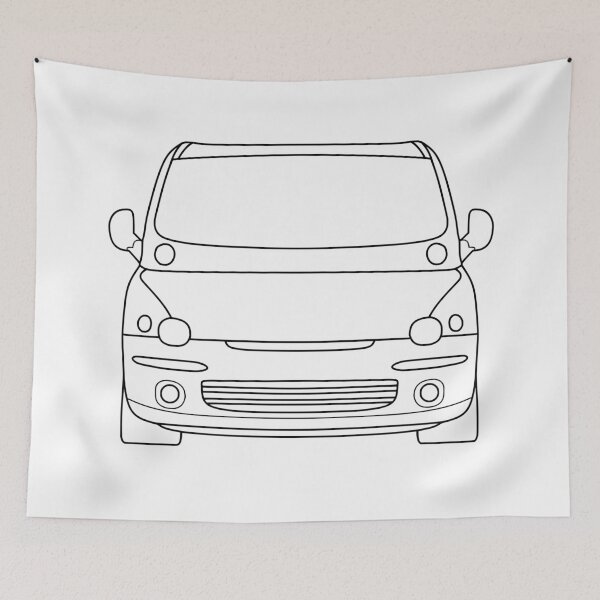 Item preview, Fiat Multipla 1998-2004 Black lined art designed and sold by EdimDesign.