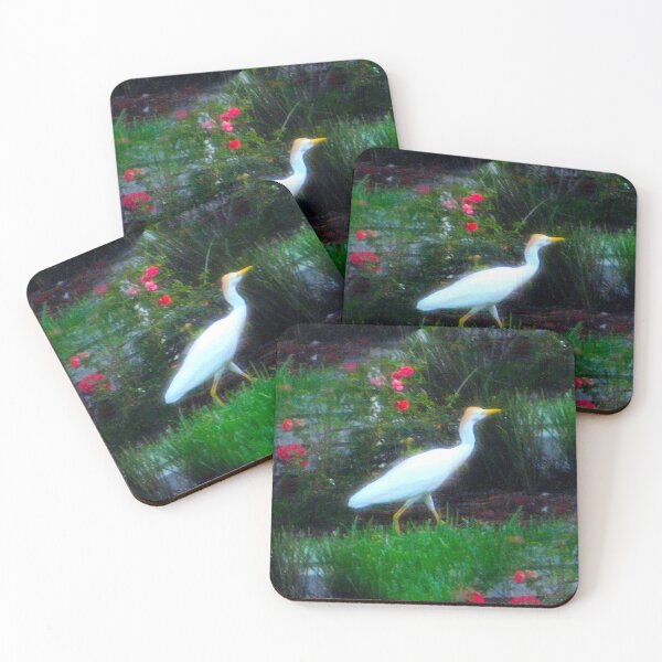 Item preview, Crane Walks By Red Roses in Yard designed and sold by kristalcurt.