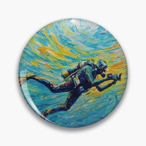 Item preview, SCUBA Diving photography Deep Blue Discovery Impressionism Art designed and sold by SportsT-Shirts.