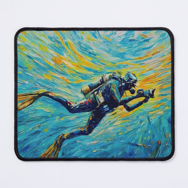 Item preview, SCUBA Diving photography Deep Blue Discovery Impressionism Art designed and sold by SportsT-Shirts.