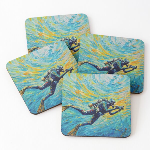 Item preview, SCUBA Diving photography Deep Blue Discovery Impressionism Art designed and sold by SportsT-Shirts.