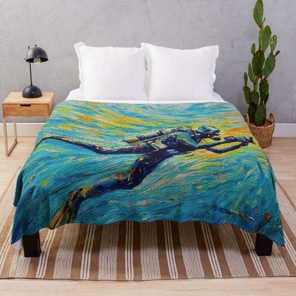 Item preview, SCUBA Diving photography Deep Blue Discovery Impressionism Art designed and sold by SportsT-Shirts.