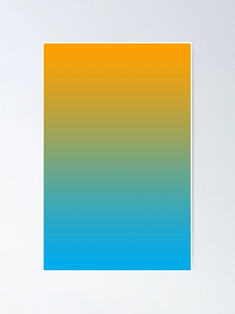 VERY VIVID BLORANGE BLUE AND ORANGE OMBRE | VIVID CERULEAN BLUE AND VIVID  ORANGE PEAL | by ozcushions | Poster