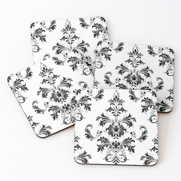Item preview, Black And White Damask Floral Pattern designed and sold by brandway.