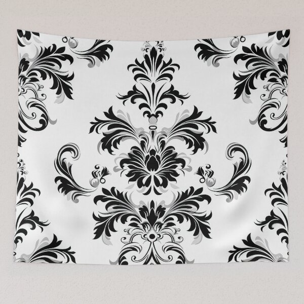 Item preview, Black And White Damask Floral Pattern designed and sold by brandway.