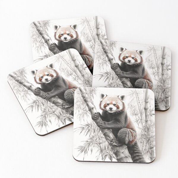Item preview, Black and white Red Panda pencil drawing designed and sold by Pencil-Art.