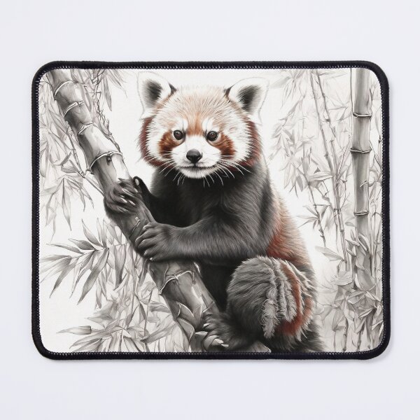 Item preview, Black and white Red Panda pencil drawing designed and sold by Pencil-Art.