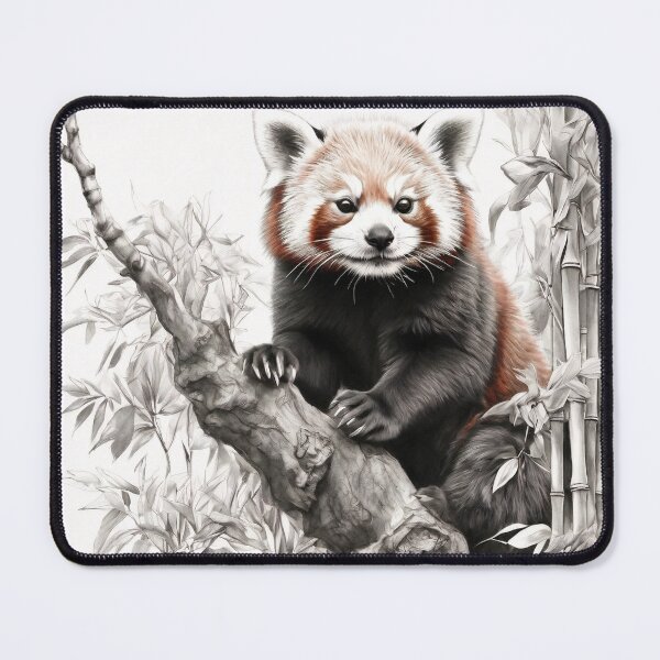 Item preview, Black and white Red Panda pencil drawing designed and sold by Pencil-Art.