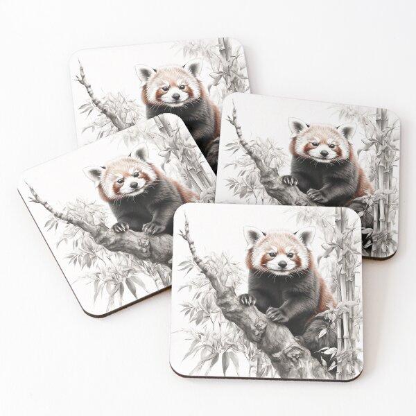 Item preview, Black and white Red Panda pencil drawing designed and sold by Pencil-Art.