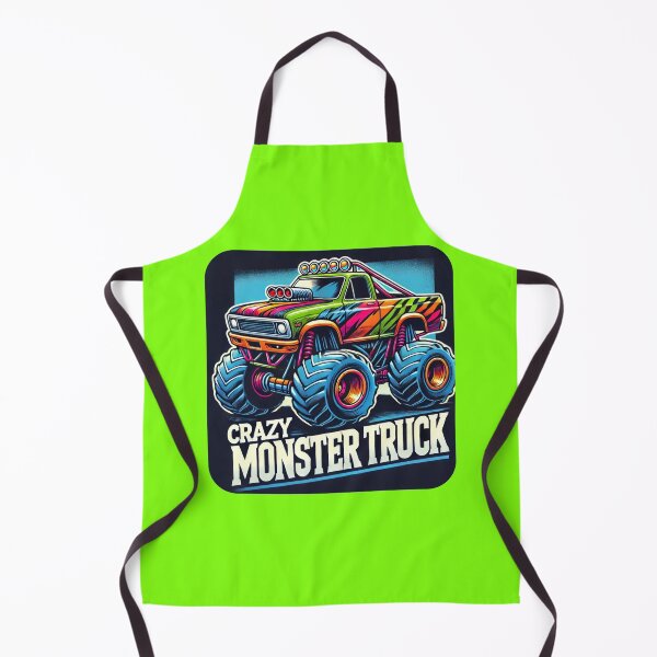 Aperçu de l'œuvre Crazy Monster Truck - Conception de vêtements de sport personnalisés et dynamiques créée et vendue par SportyAndArtful.