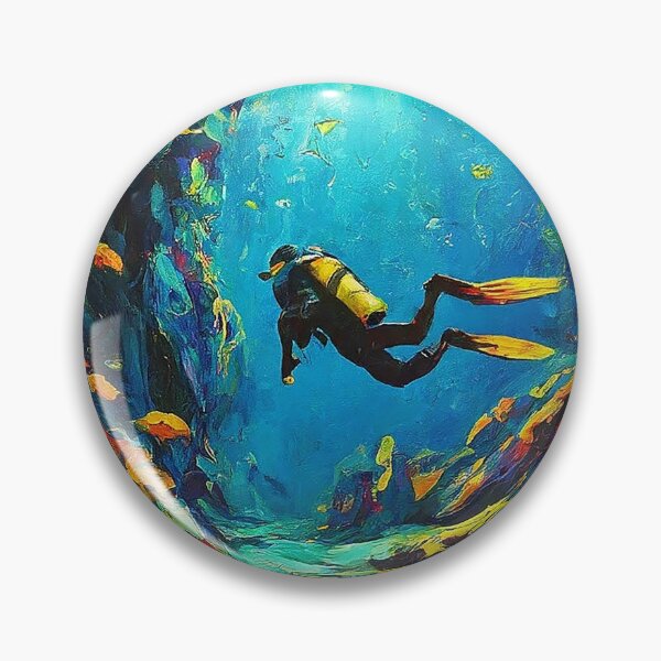 Item preview, SCUBA Cave Diving Discovery Impressionism Art designed and sold by SportsT-Shirts.