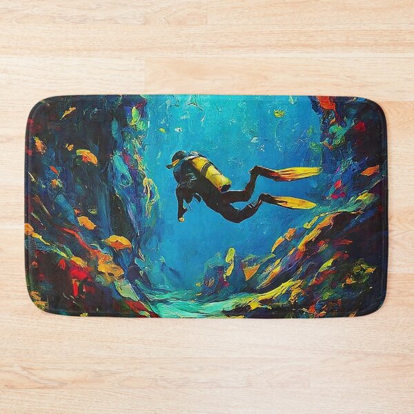 Item preview, SCUBA Cave Diving Discovery Impressionism Art designed and sold by SportsT-Shirts.