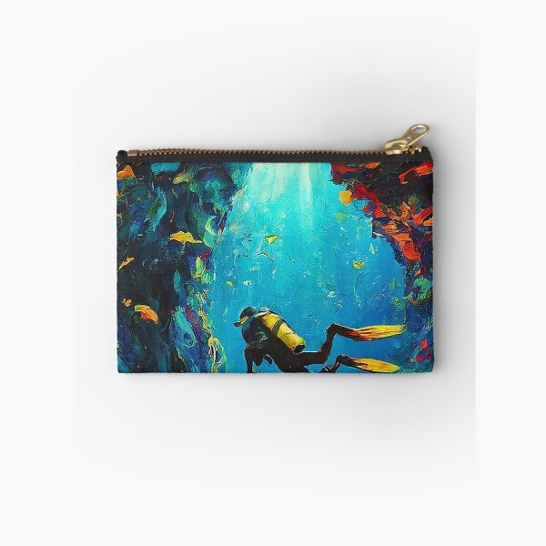 Item preview, SCUBA Cave Diving Discovery Impressionism Art designed and sold by SportsT-Shirts.