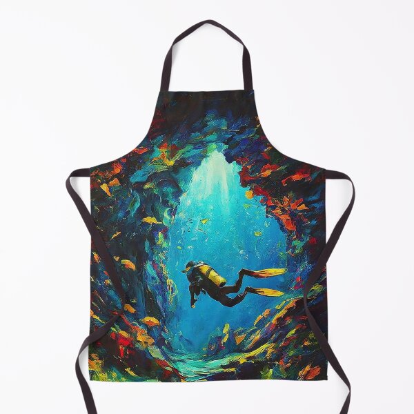 Item preview, SCUBA Cave Diving Discovery Impressionism Art designed and sold by SportsT-Shirts.