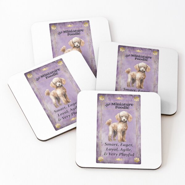 Item preview, Miniature Poodle Retriever Tarot Card purple background designed and sold by hotfromaz.