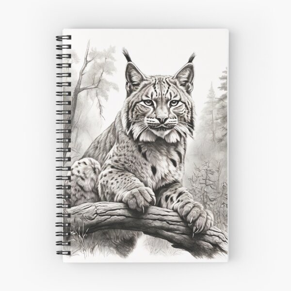 Item preview, Black and white pencil drawing of a lynx  designed and sold by Pencil-Art.