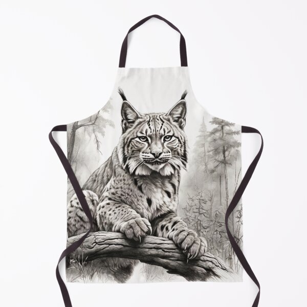 Item preview, Black and white pencil drawing of a lynx designed and sold by Pencil-Art.