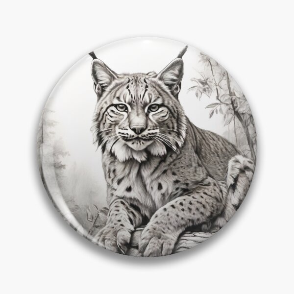 Item preview, Black and white pencil drawing of a lynx  designed and sold by Pencil-Art.