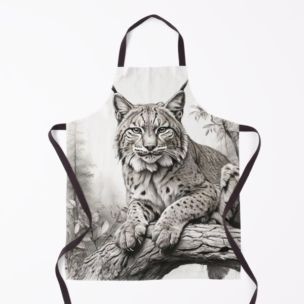 Item preview, Black and white pencil drawing of a lynx designed and sold by Pencil-Art.