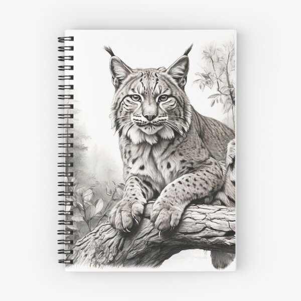 Item preview, Black and white pencil drawing of a lynx  designed and sold by Pencil-Art.
