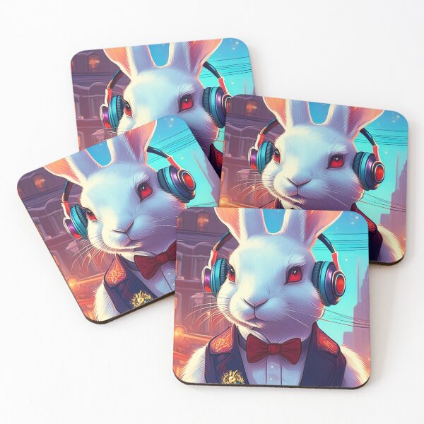 Item preview, Rabbit listening to music and audiobooks in New Orleans designed and sold by Astral Karma.
