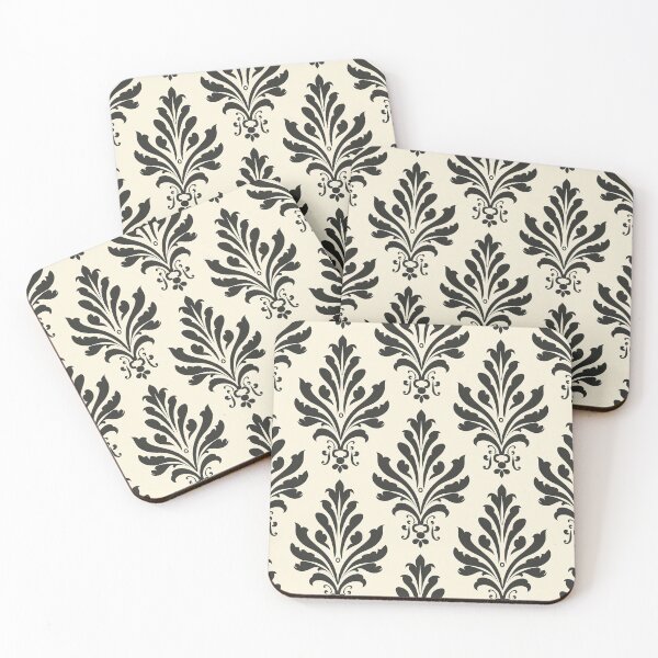 Item preview, Black And White Floral Damask Pattern designed and sold by brandway.