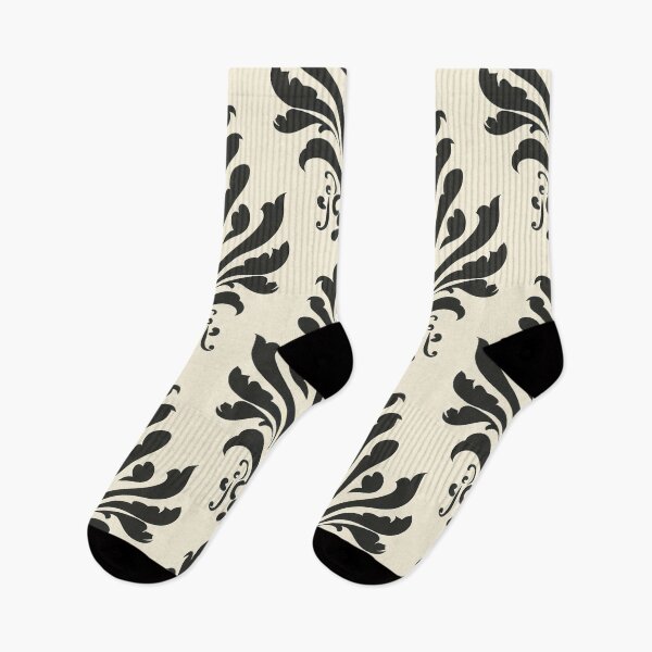 Item preview, Black And White Floral Damask Pattern designed and sold by brandway.