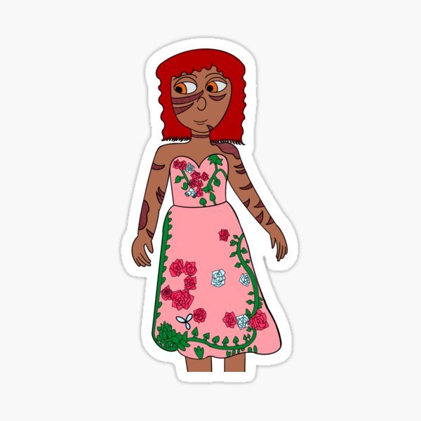 Elena in a Rose Dress Sticker