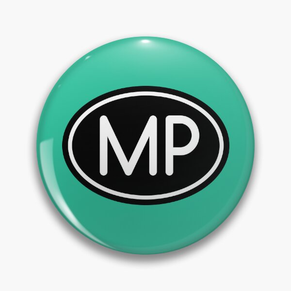 Item preview, MP Initials Monogram Oval White Letters designed and sold by Jeallan Designs.