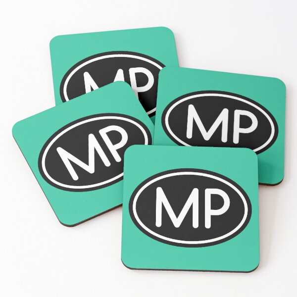 Item preview, MP Initials Monogram Oval White Letters designed and sold by Jeallan Designs.