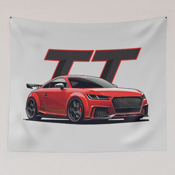 Item preview, TT RS Red sports car illustration designed and sold by blackdogshop.