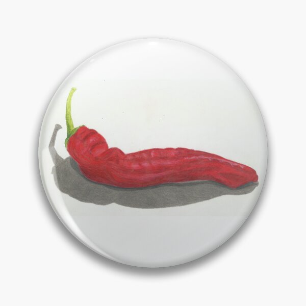 Item preview, Hot red chili pepper hand drawn with polychromos colour pencils designed and sold by sharonam888.