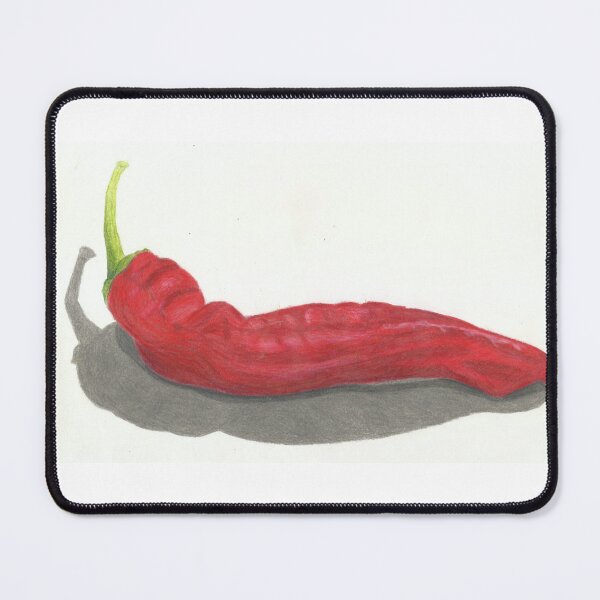 Item preview, Hot red chili pepper hand drawn with polychromos colour pencils designed and sold by sharonam888.