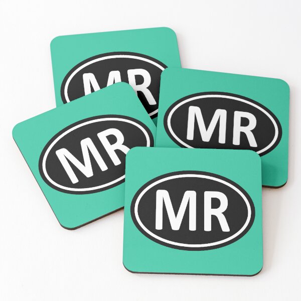 Item preview, MR Initials Monogram Oval White Letters designed and sold by Jeallan Designs.
