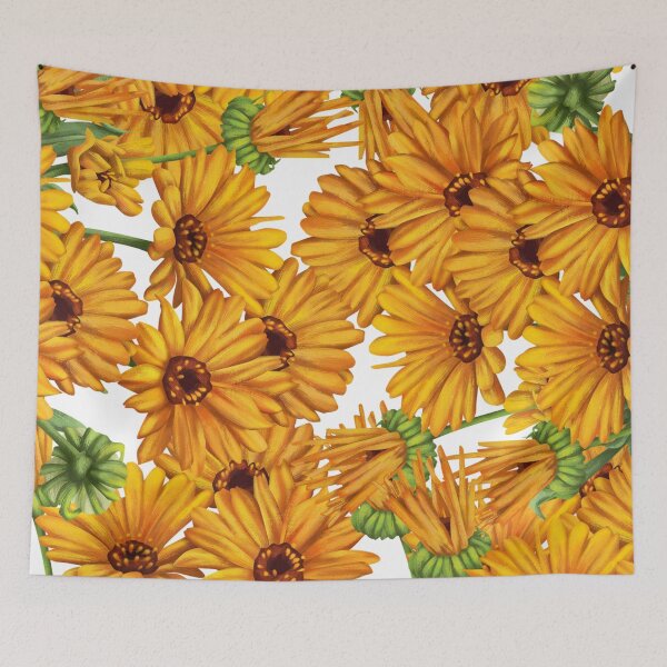 Item preview, Yellow, sun flowers, canva, pattern, flowers designed and sold by Cristinavallejo.