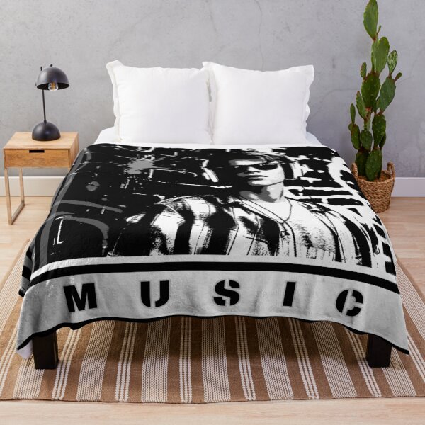 Item preview, Music, The Boy with headphones, black and white graphics, graffiti designed and sold by silent-violin.