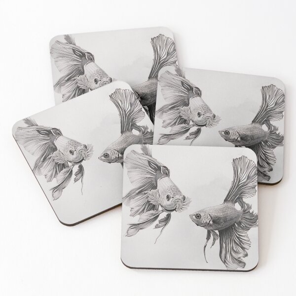 Item preview, Black and White fish Pencil Drawing designed and sold by Pencil-Art.