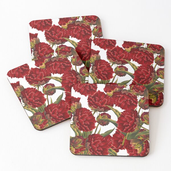 Item preview, flower bouquet, canva, flowers, tails, pattern, green, red designed and sold by Cristinavallejo.