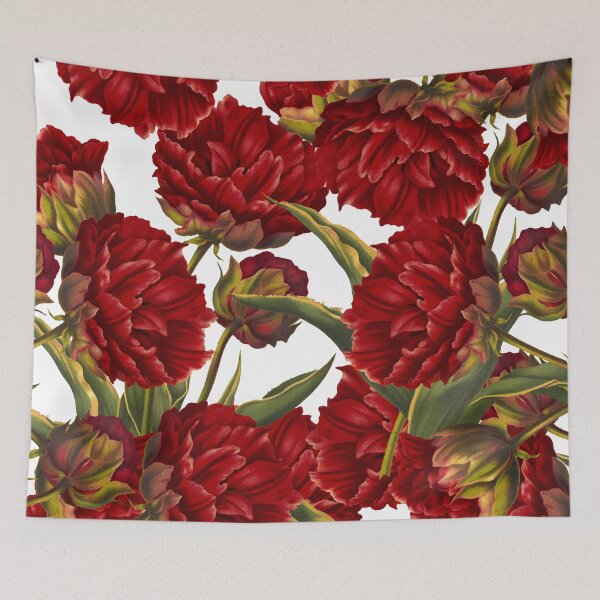 Item preview, flower bouquet, canva, flowers, tails, pattern, green, red designed and sold by Cristinavallejo.