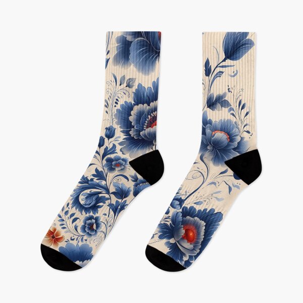 Item preview, Russian Blue Floral Collection designed and sold by Print2Harbor.