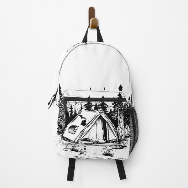 Item preview, Michigan Camping Site Black Print designed and sold by Michigan Creative.